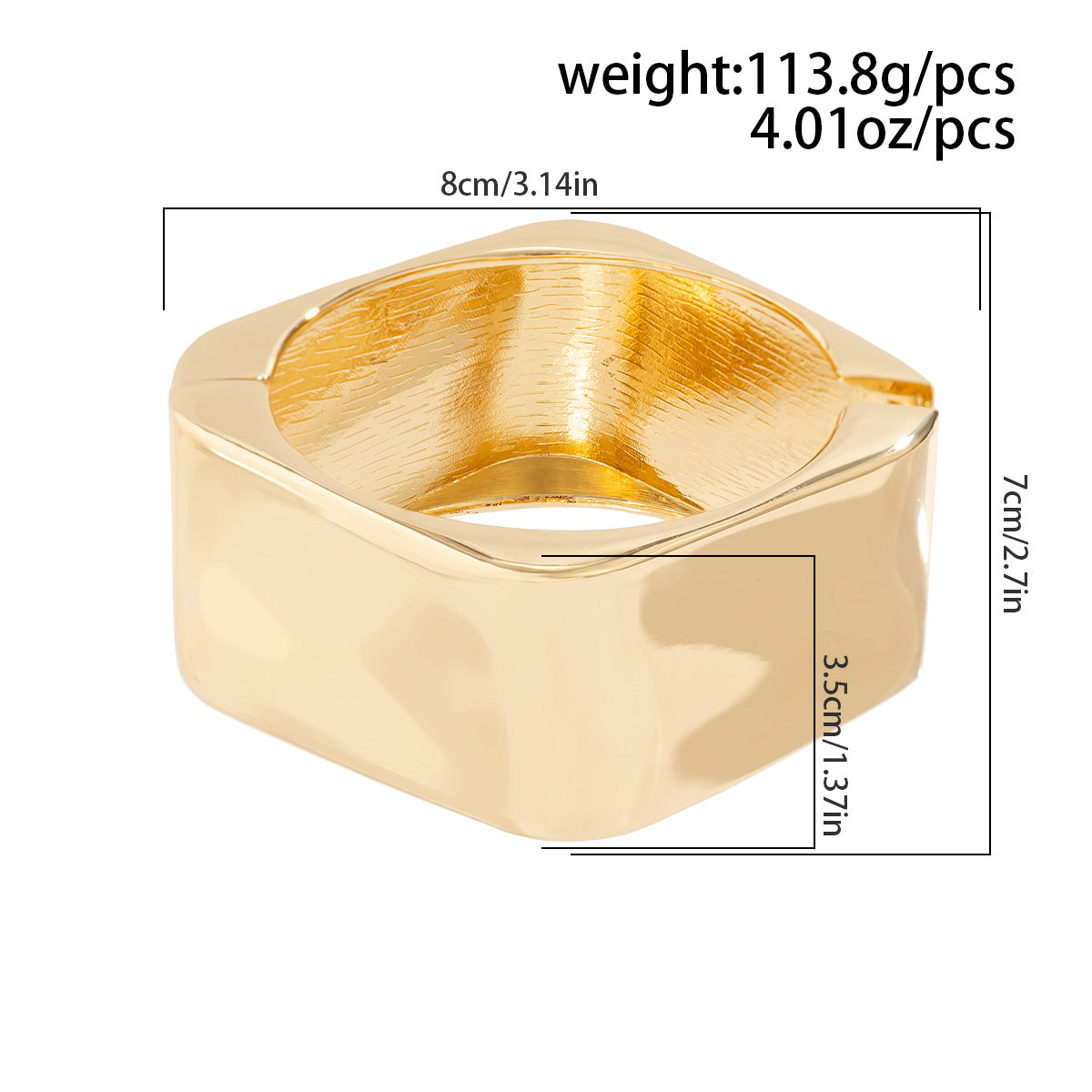 Women's Exaggerated Geometry Square Shiny Wide Bracelet