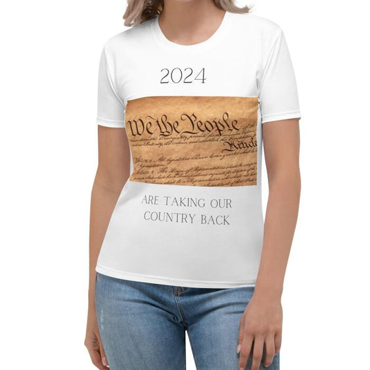 Europe And America 2024 We Will Bring Our Country Back To Print Casual Round Neck Short Sleeves