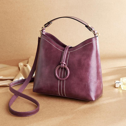 Women Leather Shoulder Bag - Wax Leather Bag - One Shoulder Cross Bag