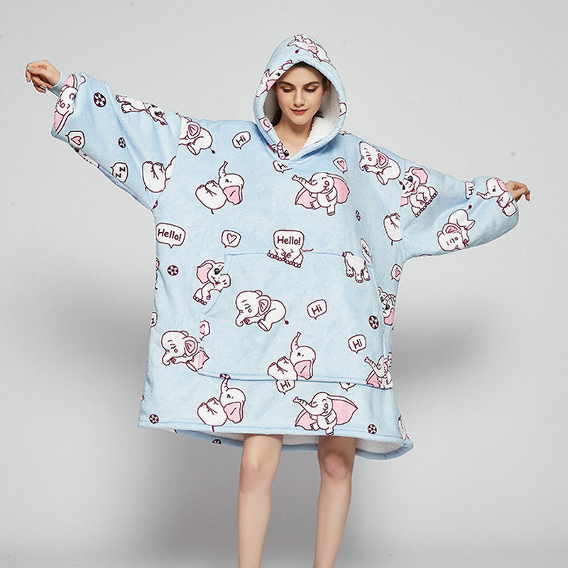 Hooded Large Size Wearable Blanket Hooded