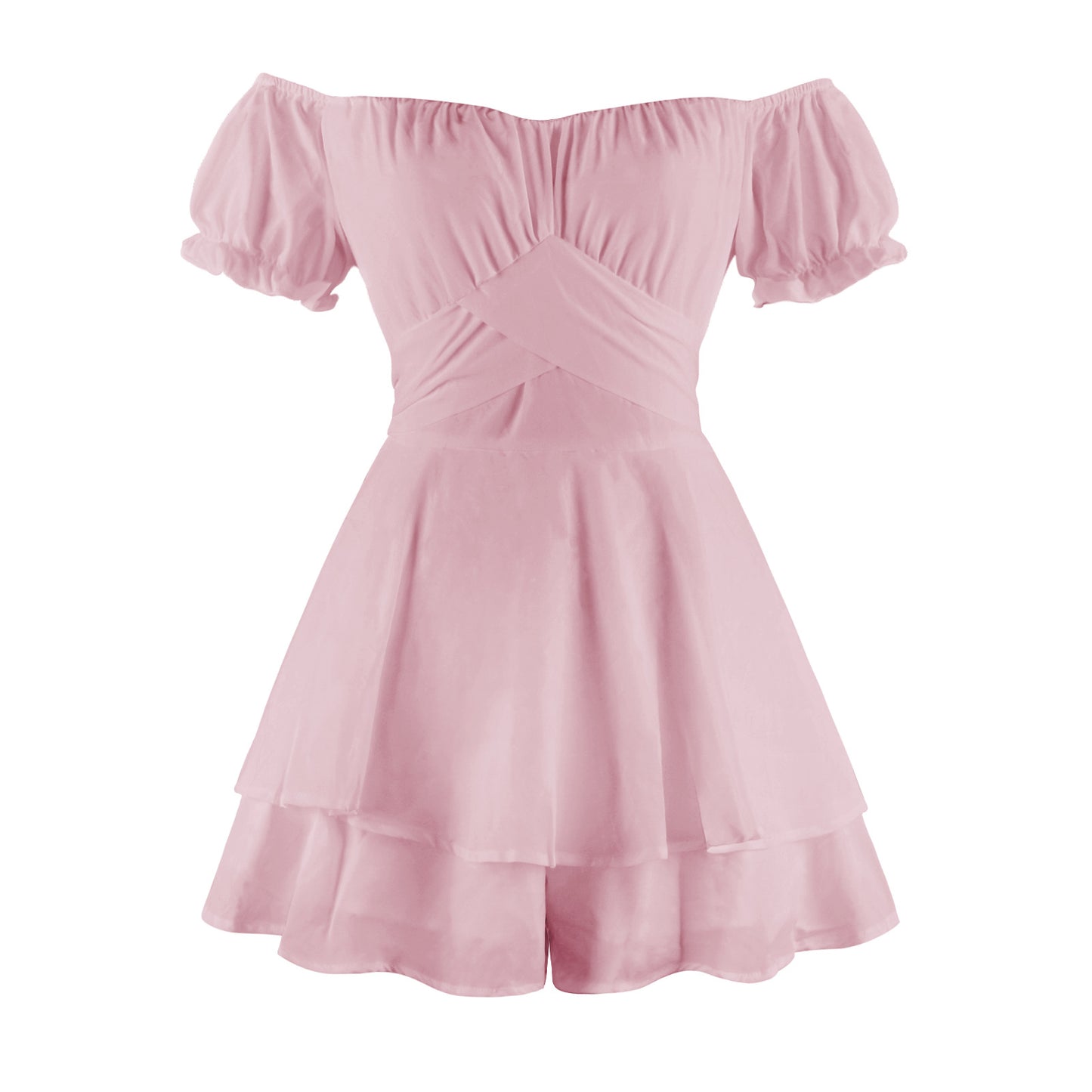 Women's Solid Color Ruffle Dress