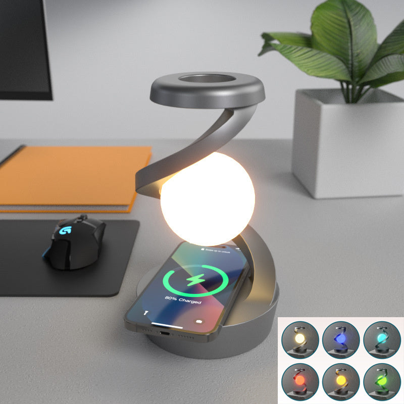 Rotating Hanging Table Lamp with Wireless Charger, Rotating Table Lamp