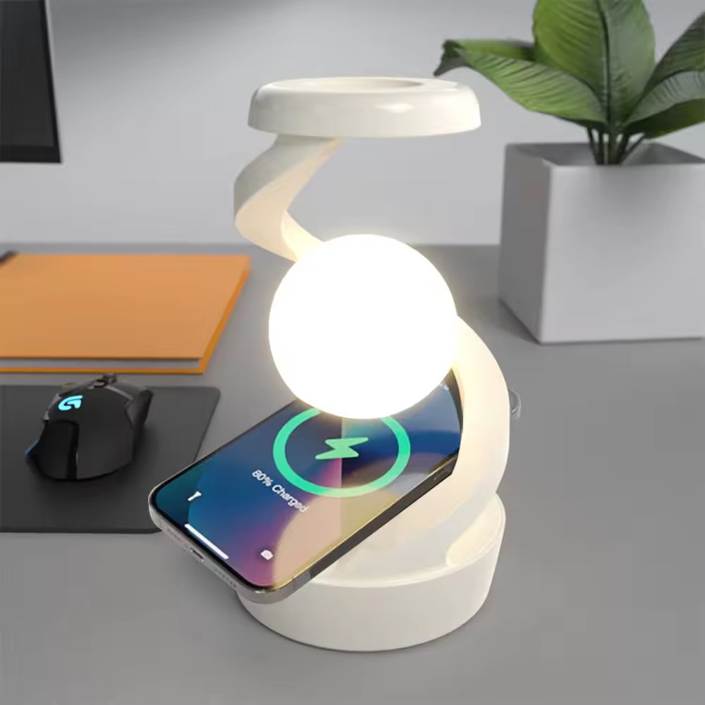 Rotating Hanging Table Lamp with Wireless Charger, Rotating Table Lamp