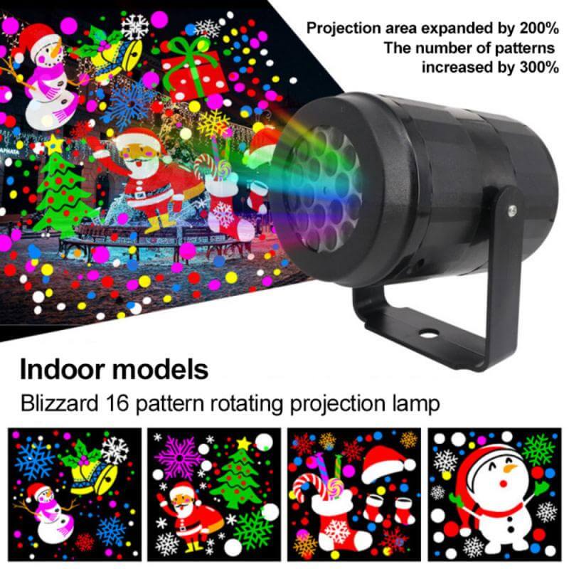 2024 Christmas Party Lights Snowflake Projector Light Led Stage Light Rotating Xmas Pattern Outdoor Holiday Lighting Garden Christmas  Decor