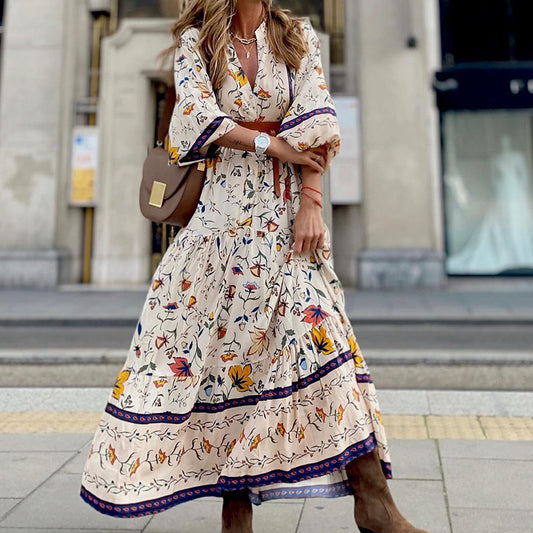Summer Fashion Women's Bohemian Printed Long Dress