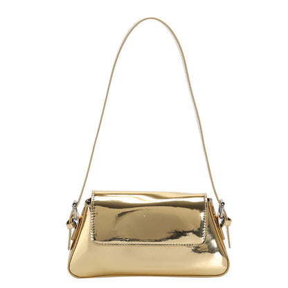 Women’s Patent Leather Shoulder Bag - Small Shiny Armpit Bag