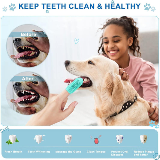 Dog Toothbrush and Cleaning Kit, Dog Finger Toothbrush, Cat Toothbrush