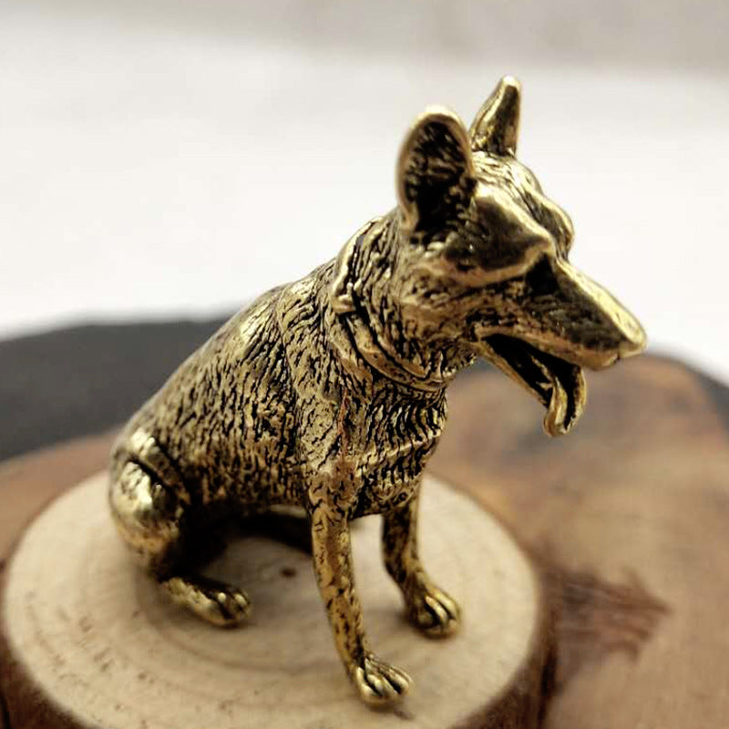 Brass Fortune Copper Dog Small Ornaments Help Transport Desktop Small Ornaments Small Ornaments