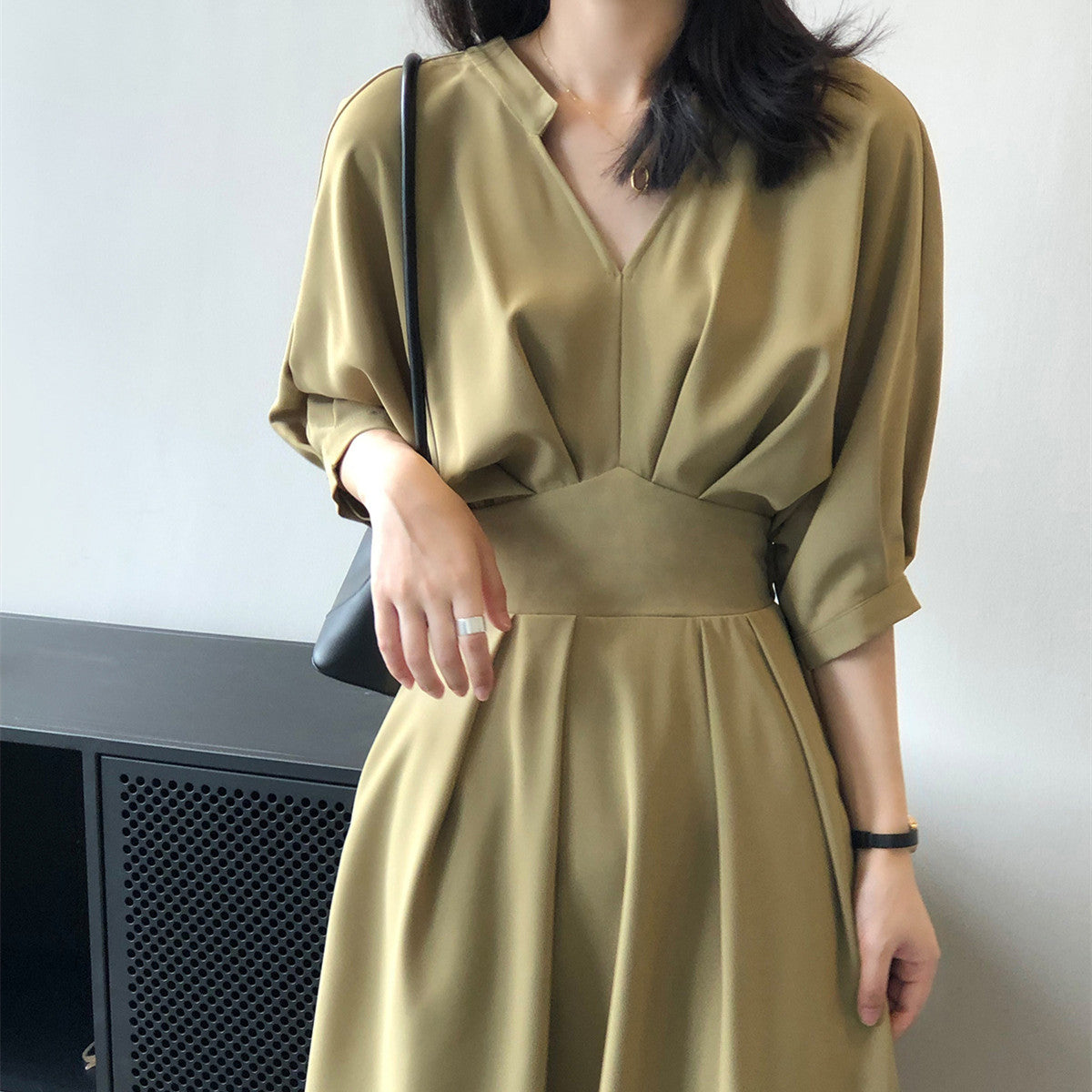 Women's V-Neck Temperament Waist dress