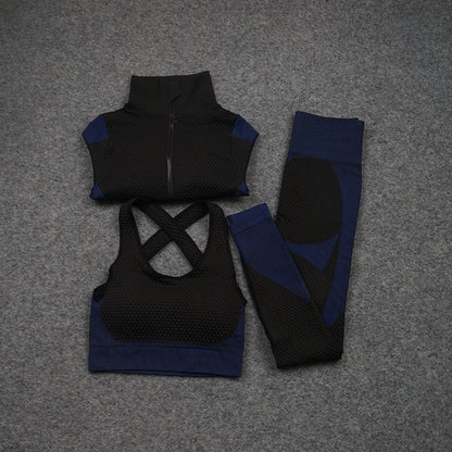 Three-Piece Stretch Sports Pants - Three-Piece Sports Yoga set