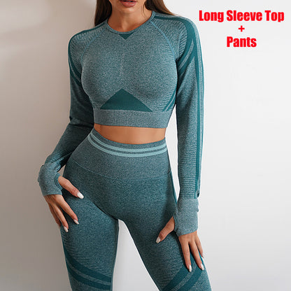 women's Seamless Yoga Pants and Tops, Butt Lifting Fitness Wear
