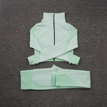 Three-Piece Stretch Sports Pants - Three-Piece Sports Yoga set