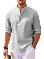 Men’s Beach Henley Shirt, Men’s Summer Casual Shirt