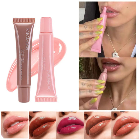 Glossy Lip Glaze Waterproof Long Lasting Lip Gloss Glossy Mirror Tea Red Liquid Lipstick Doodle Lip Korean Makeup