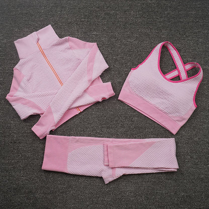 Three-Piece Stretch Sports Pants - Three-Piece Sports Yoga set