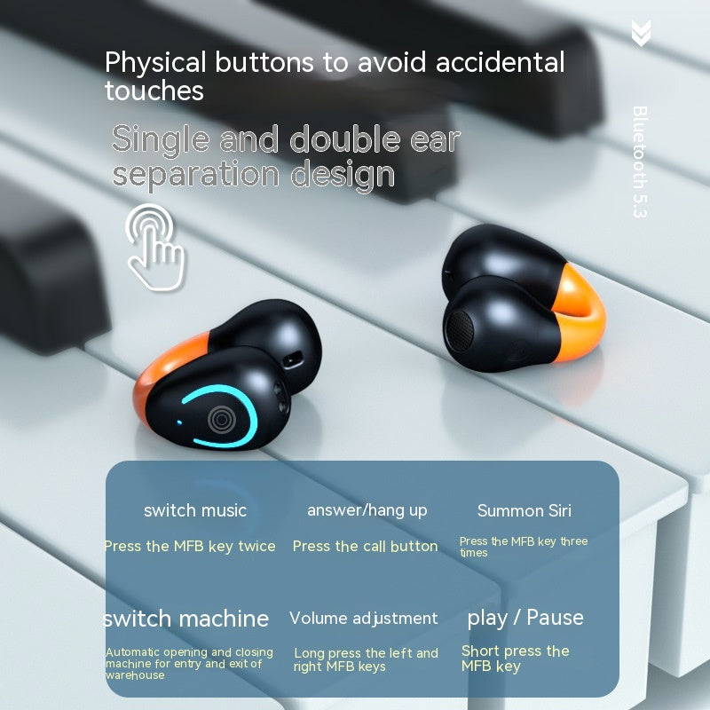 Clip-on Wireless Non In-ear Sports Bluetooth Headset