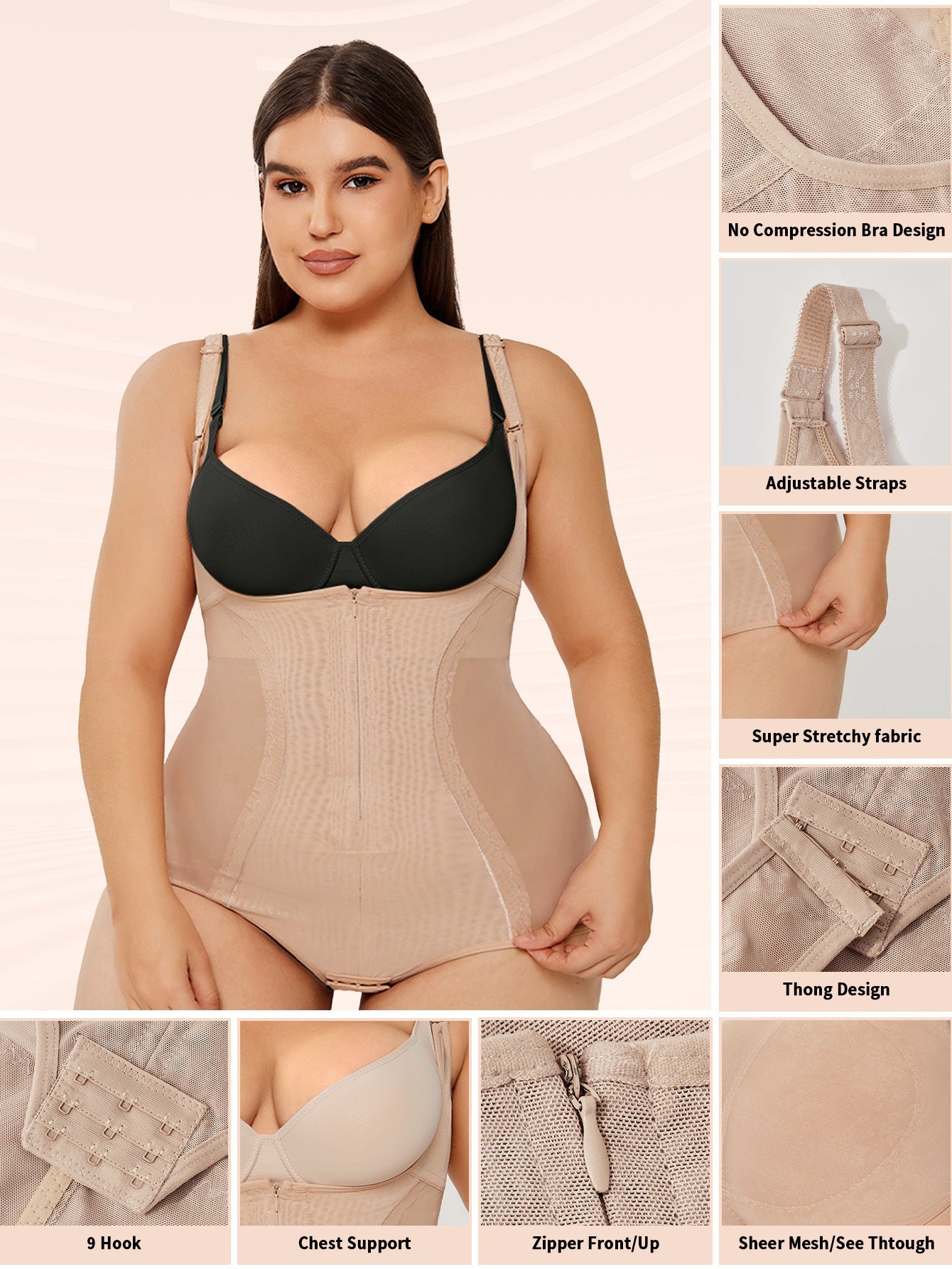 Shapewear Bodysuit Tummy Control Slim Body Shaper kocsend.com