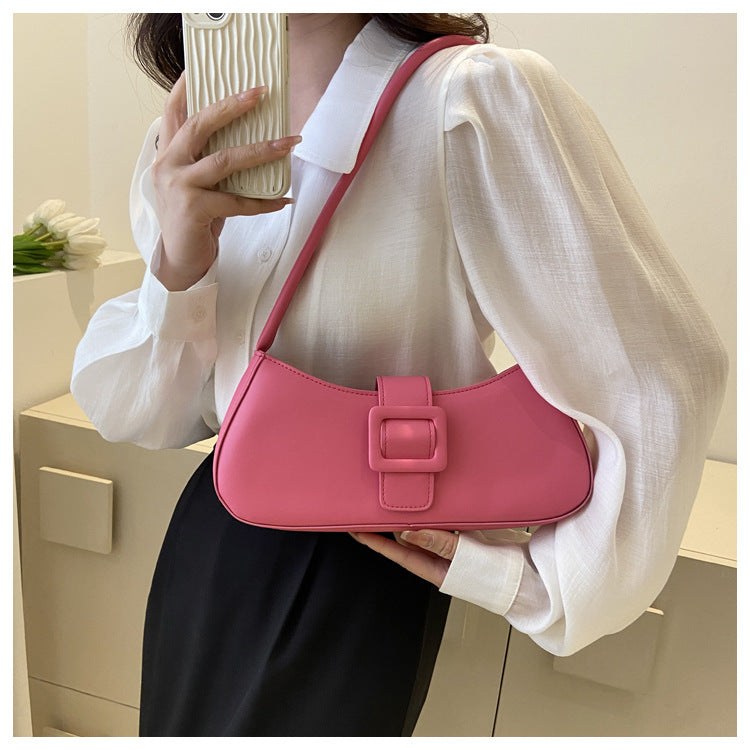 Western Style Shoulder Texture Crossbody Underarm Small Square Bag