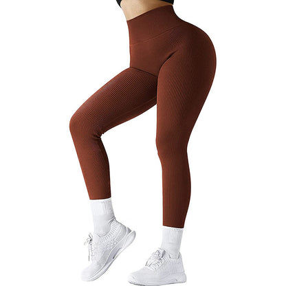 Women High Waist Seamless Slimming Knitted Fitness Sports Yoga Pants