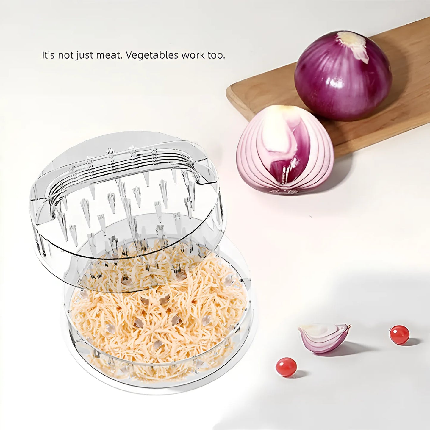 meat shredder, chicken shredder, vegetable shredder with rotating lid